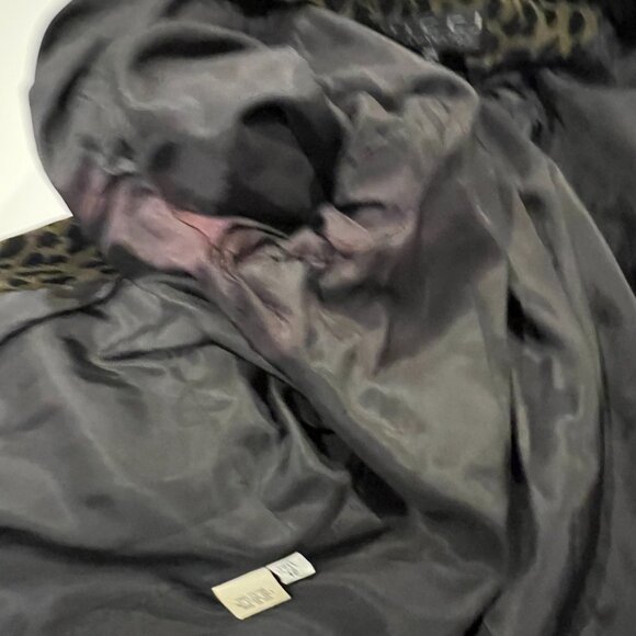 Bicci Florine Wachter Velvet Animal Print Jacket, USA, Vtg, Olive Black, 12 - Picture 8 of 13